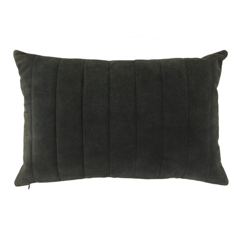 Dark Grey Suede Lines Pillow