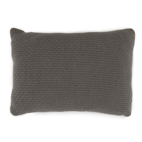 Grey Fuzzy Knit Pillow