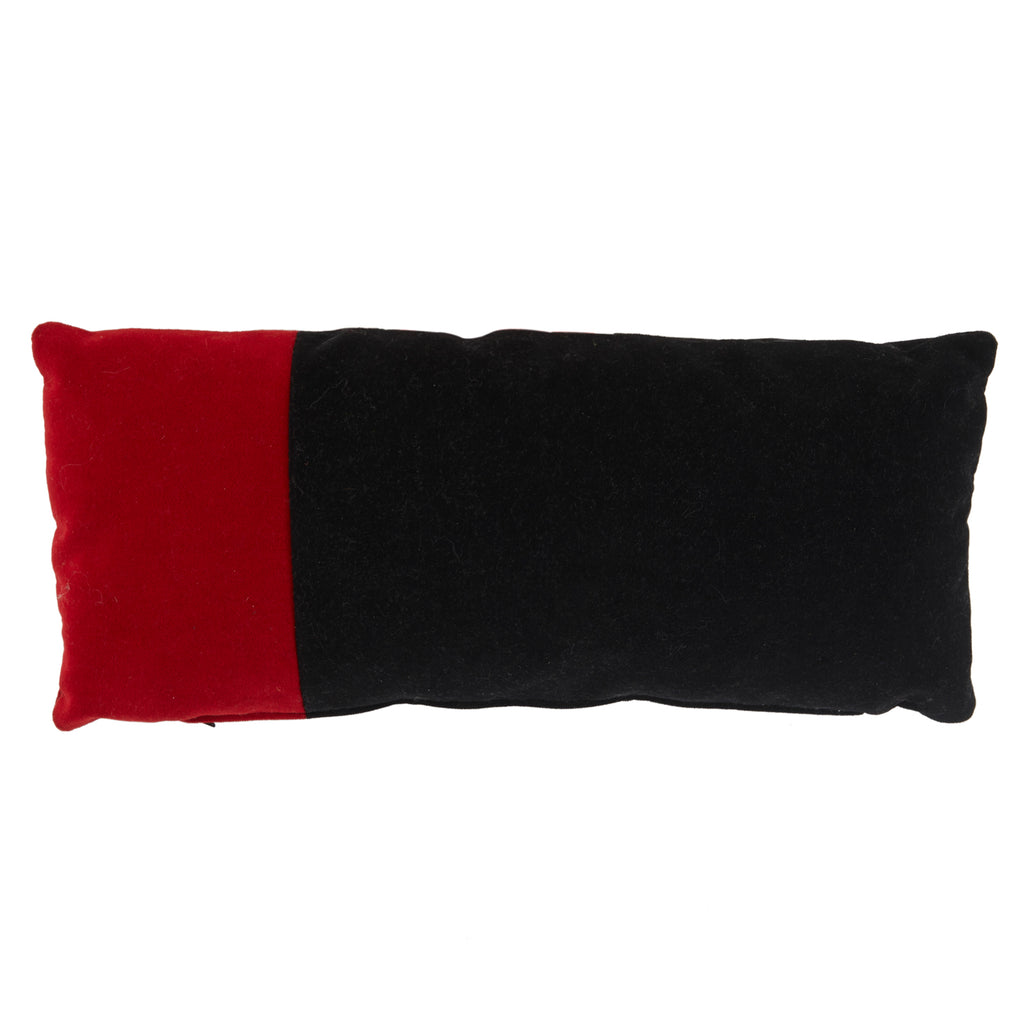 Red + Black Color Block Lumbar Pillow