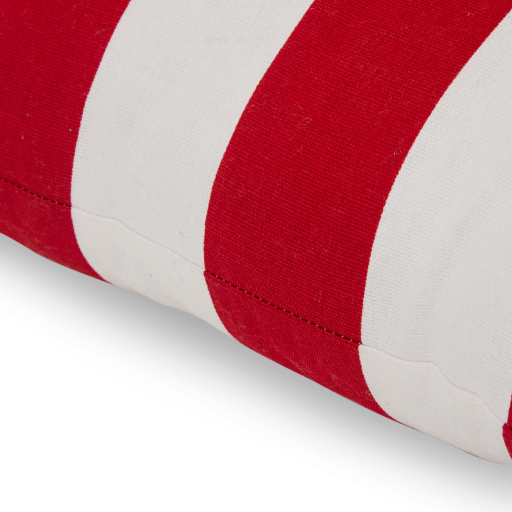 Red and White Striped Pillow