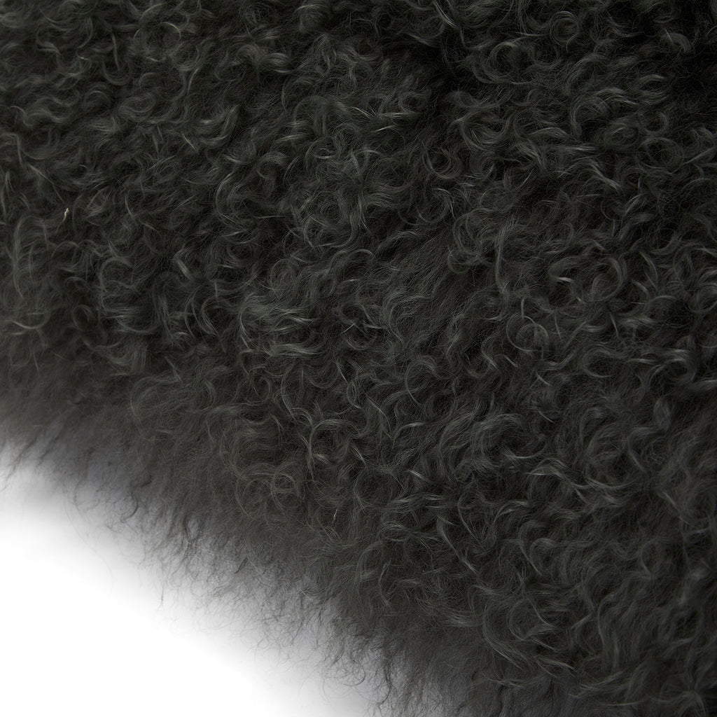 Charcoal Grey Large Fur Pillow