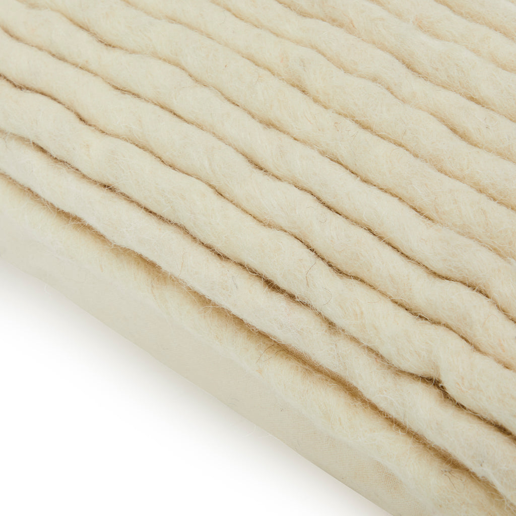Cream Felt Yarn Striped Pillow