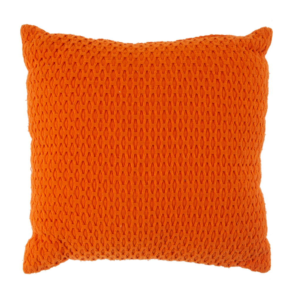 Orange Knit Textured Pillow