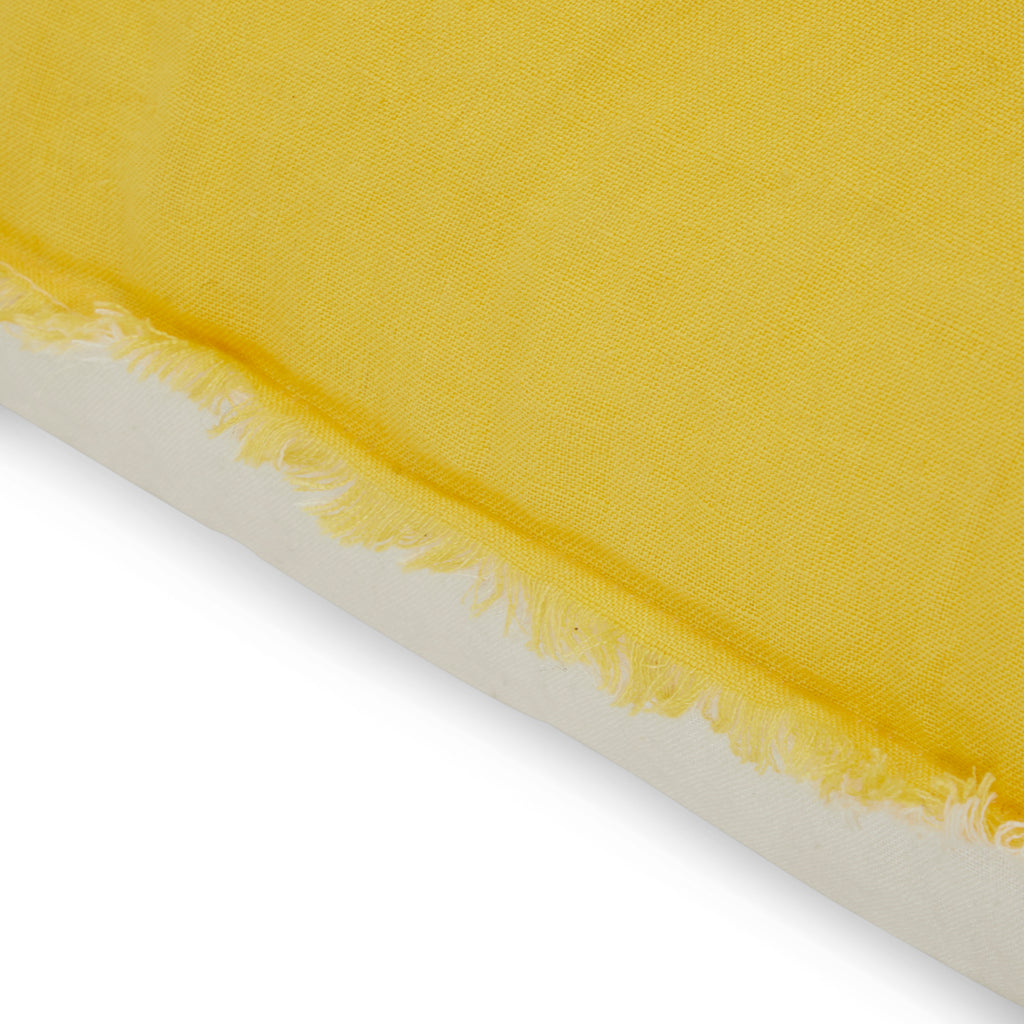 Yellow Linen Fringed Pillow