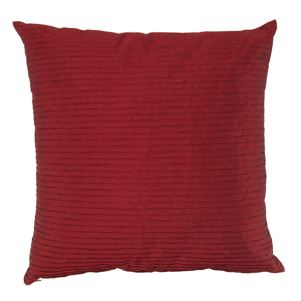 Red Pleated Stripe Pillow