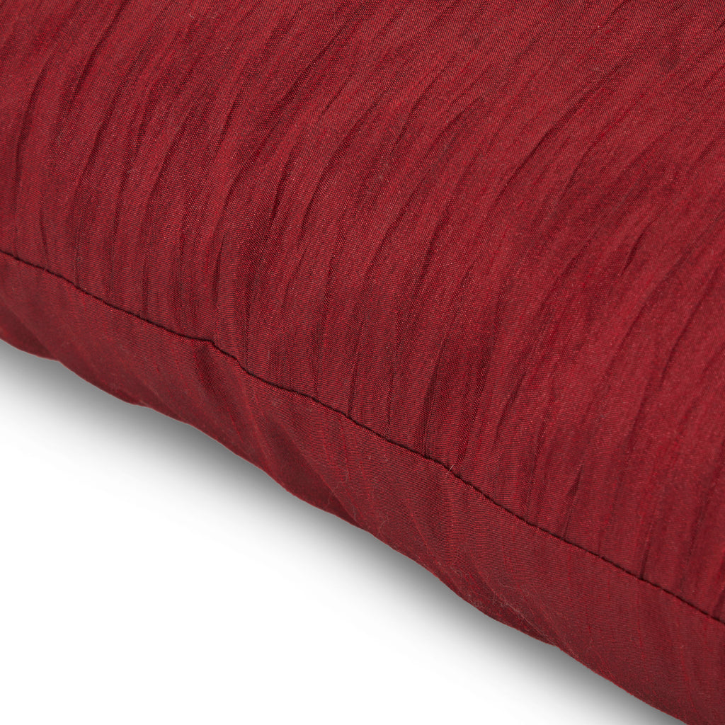Red Pleated Stripe Pillow