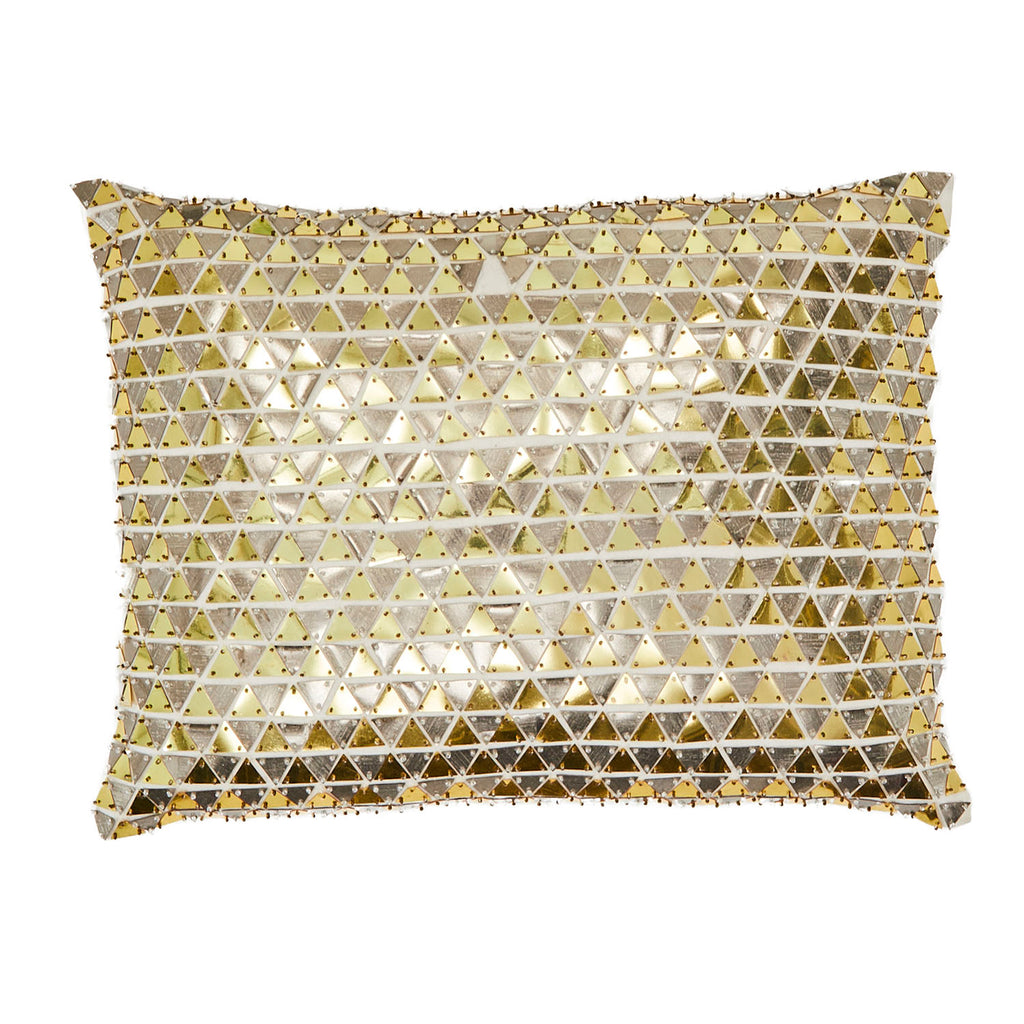 Gold Metal Triangles Pillow
