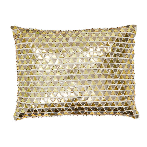 Gold Metal Triangles Pillow