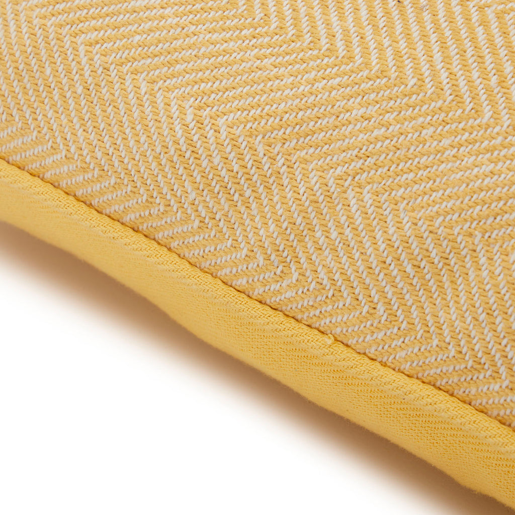 Pale Yellow Herringbone Pattern Pillow