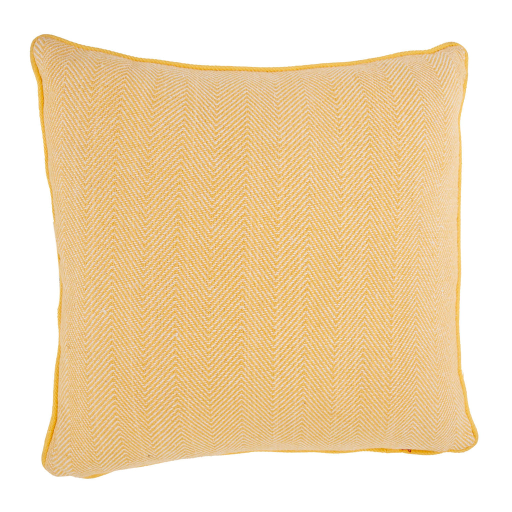 Pale Yellow Herringbone Pattern Pillow