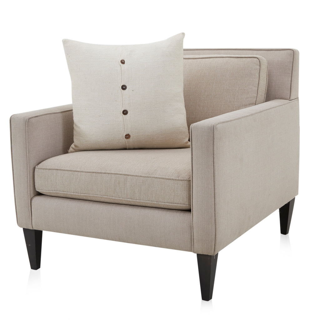 Off-White Buttoned Pillow