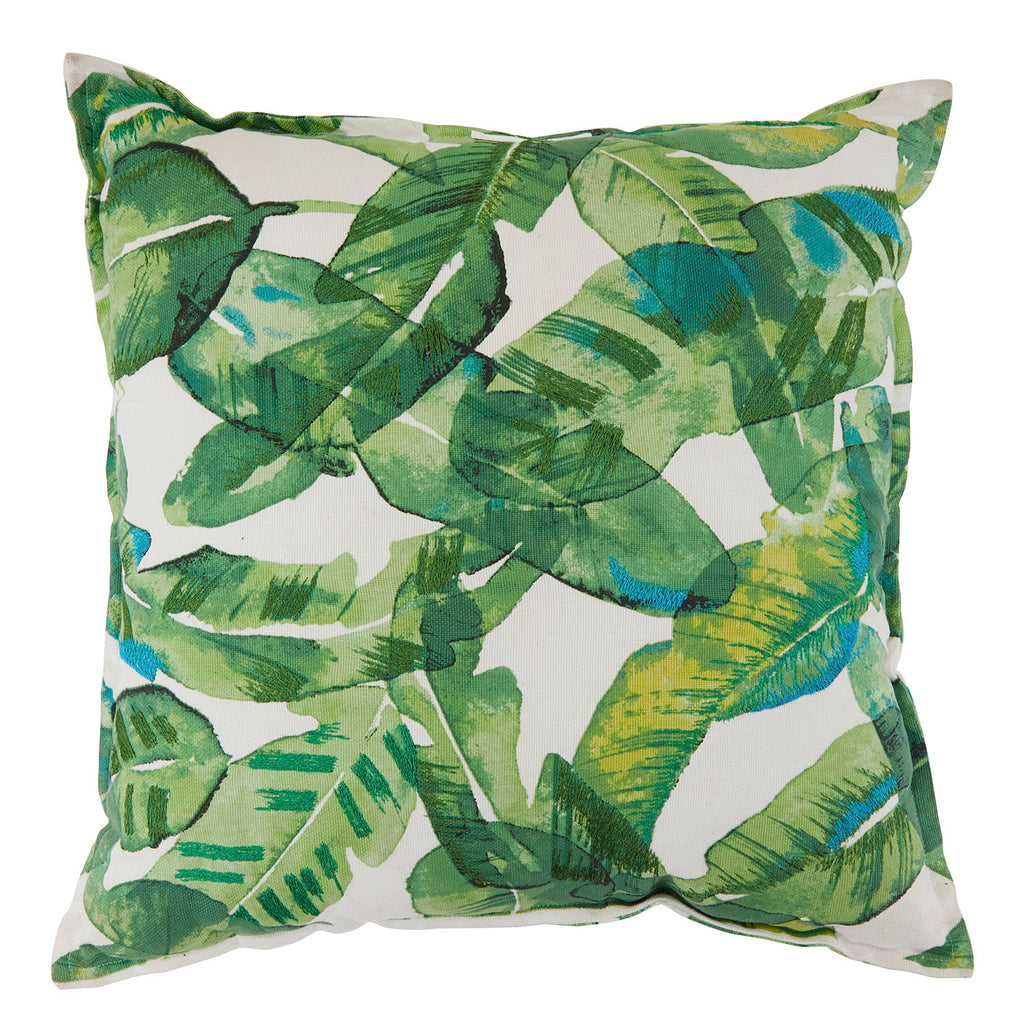 Large Green Leaves Pillow