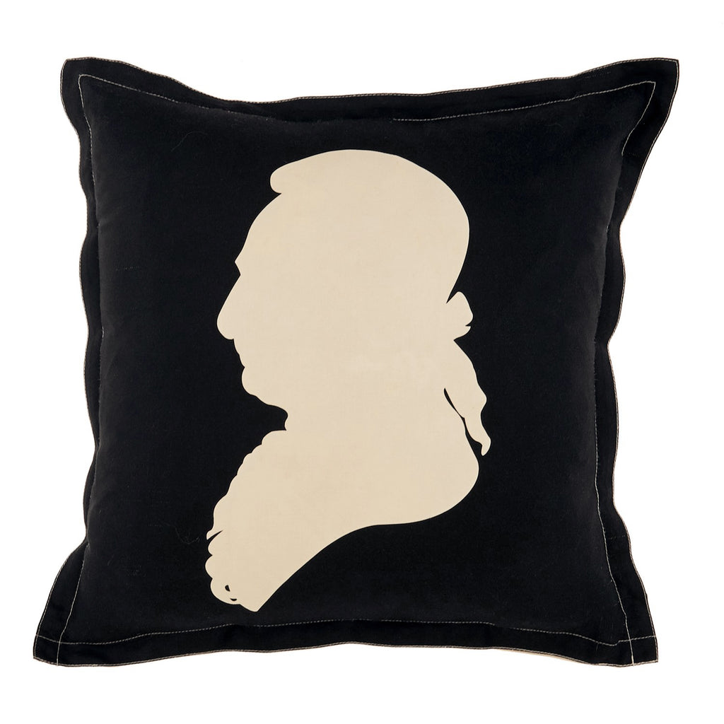 Black & White Double Sided Cameo Silk Pillow