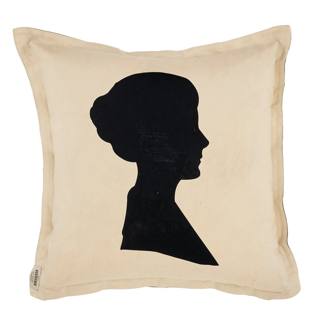 Black & White Double Sided Cameo Silk Pillow