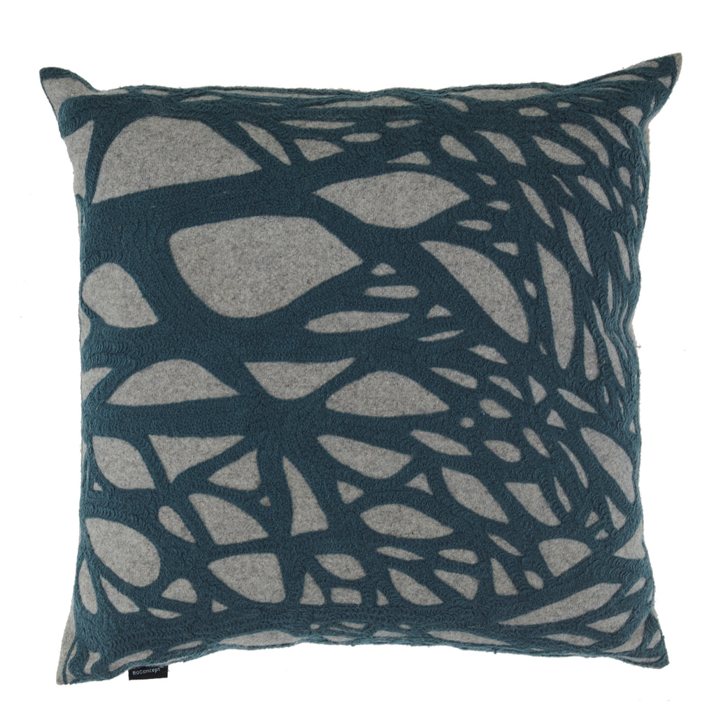Grey Felt Tree Shadow Pillow