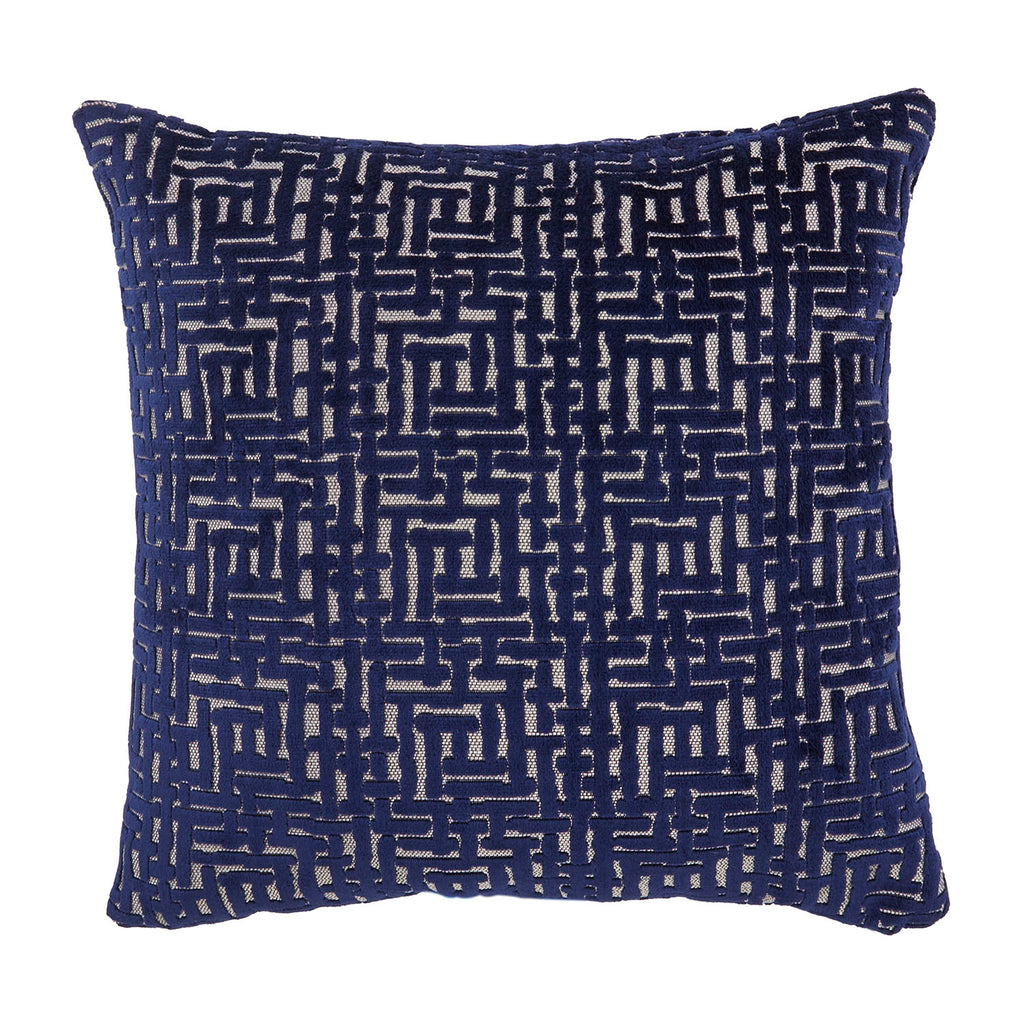 Blue Geometric Lines Pillow