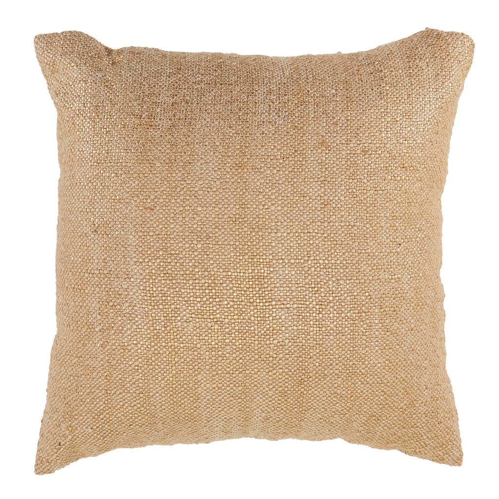 Tan Linen Burlap Woven Pillow