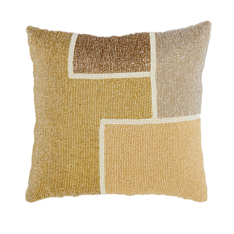 Mustard Geometric Patterned Pillow