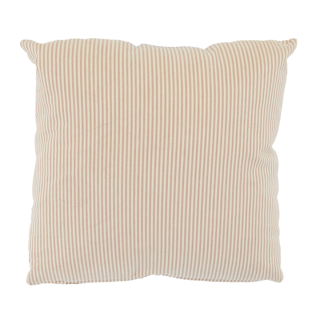 Beige Ticking Stripe Pillow