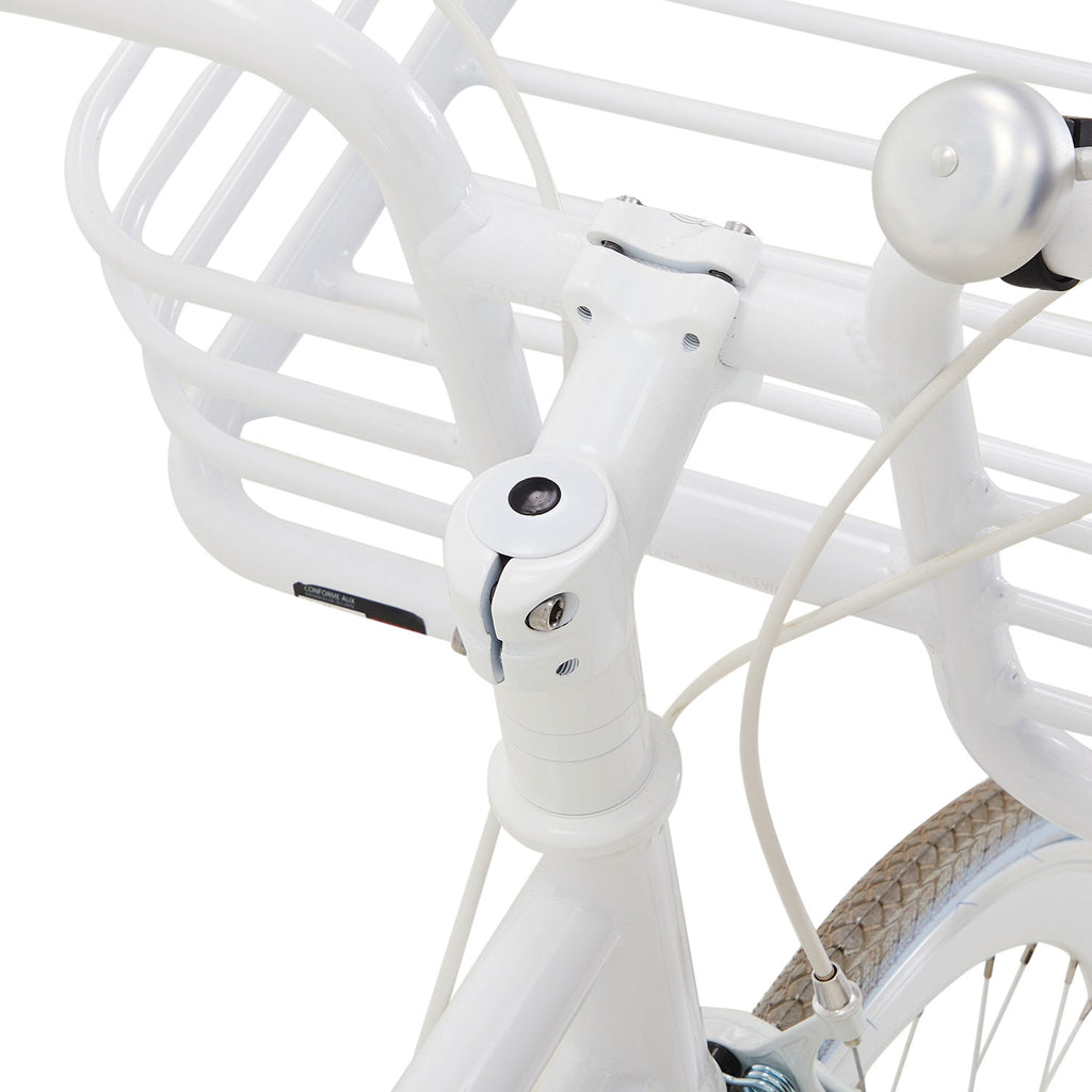 White Martone V3 Bicycle With Basket