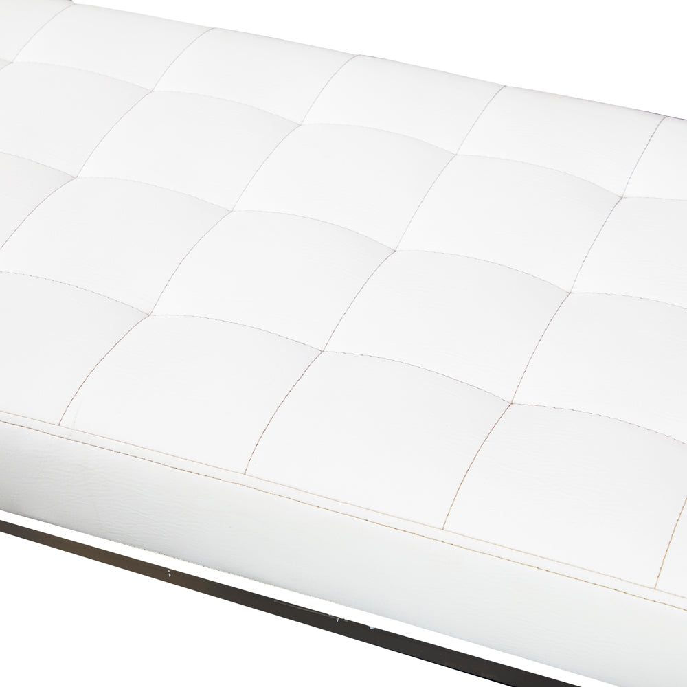 Lucite Wing White Cushion Bench
