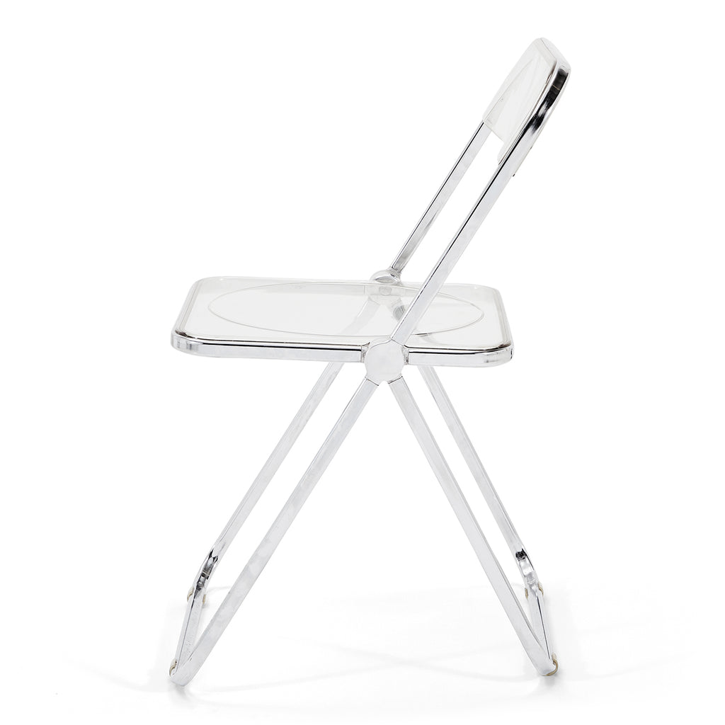 Lucite & Chrome Plia Folding Chair