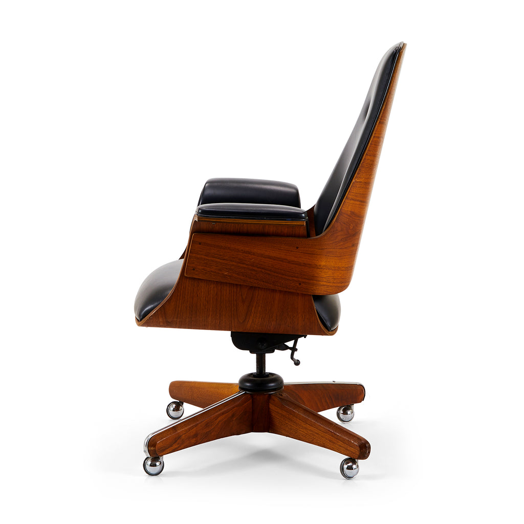 Black Leather Plycraft Office Chair