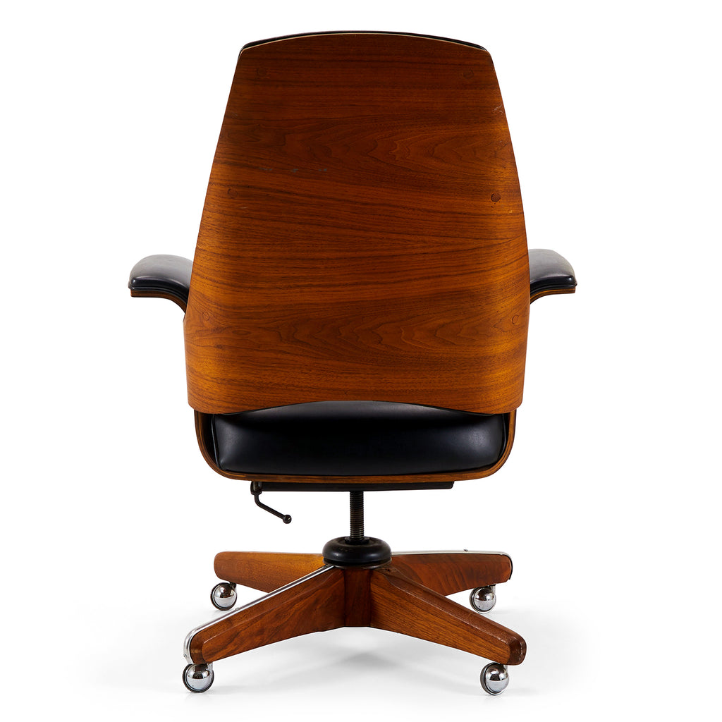 Black Leather Plycraft Office Chair