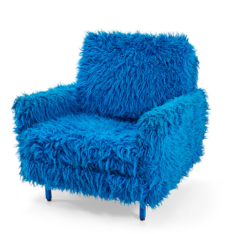 Fuzzy Blue Armchair