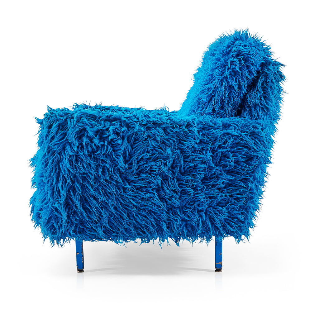 Fuzzy Blue Armchair