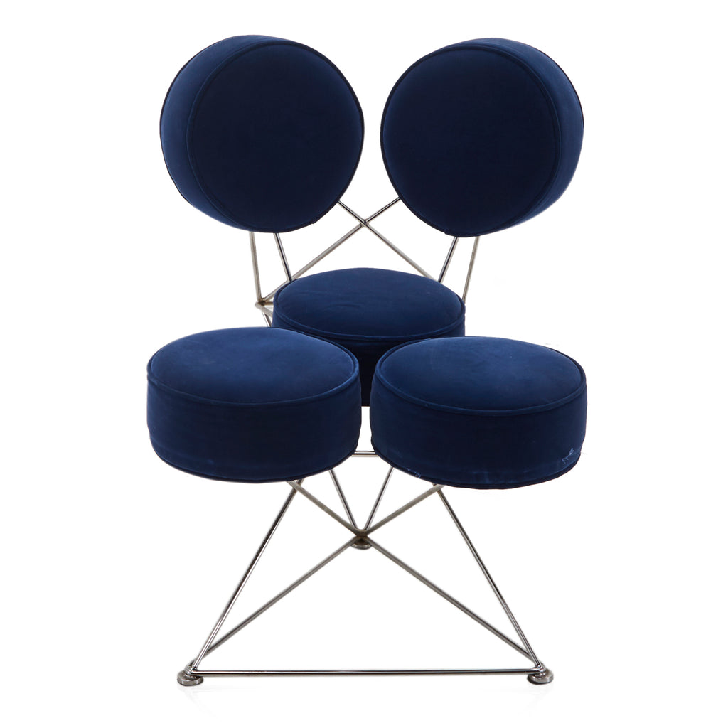 Blue Velvet Marshmallow Chair