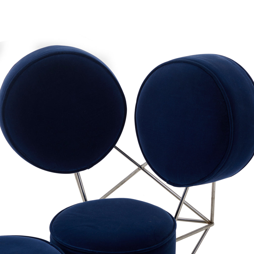 Blue Velvet Marshmallow Chair