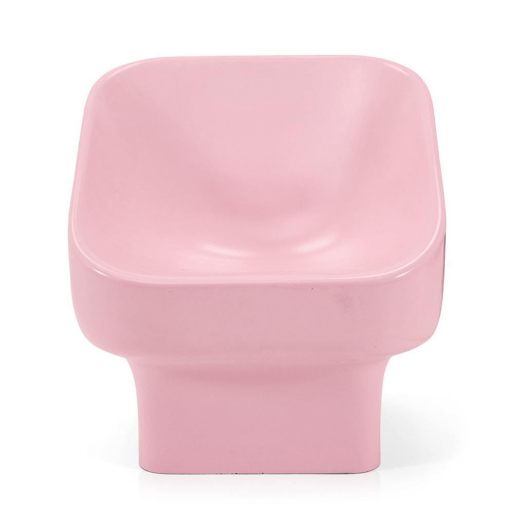 Pink Fiberglass Square Scoop Chair
