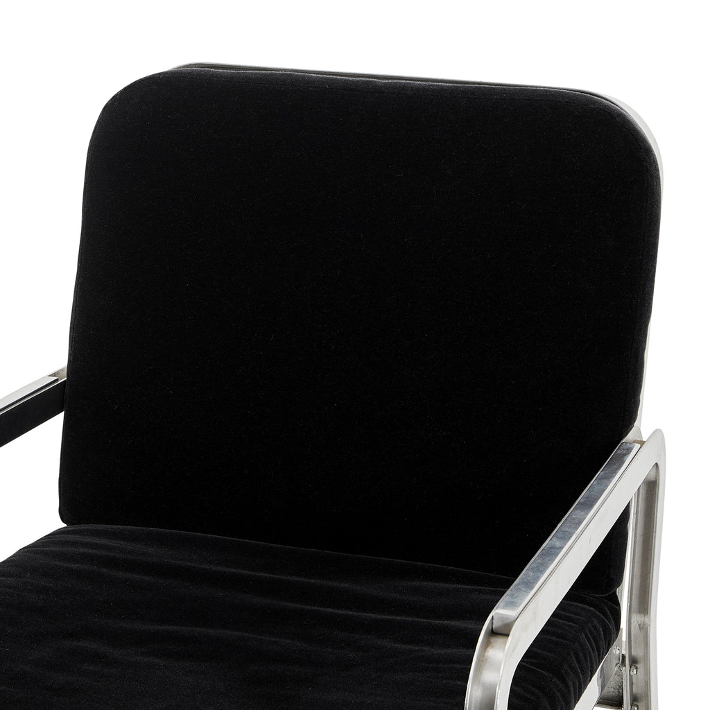 Black & Silver Slipper Lounge Chair