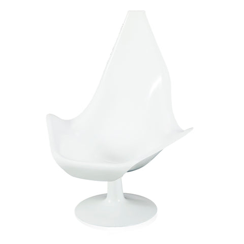 White Tri-Point Mod Lounge Chair