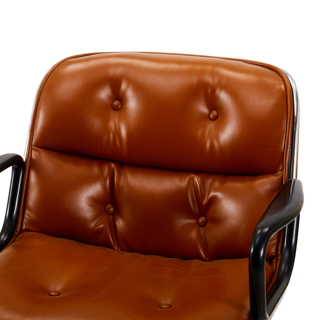 Brown Leather & Black Pollock Executive Office Chair