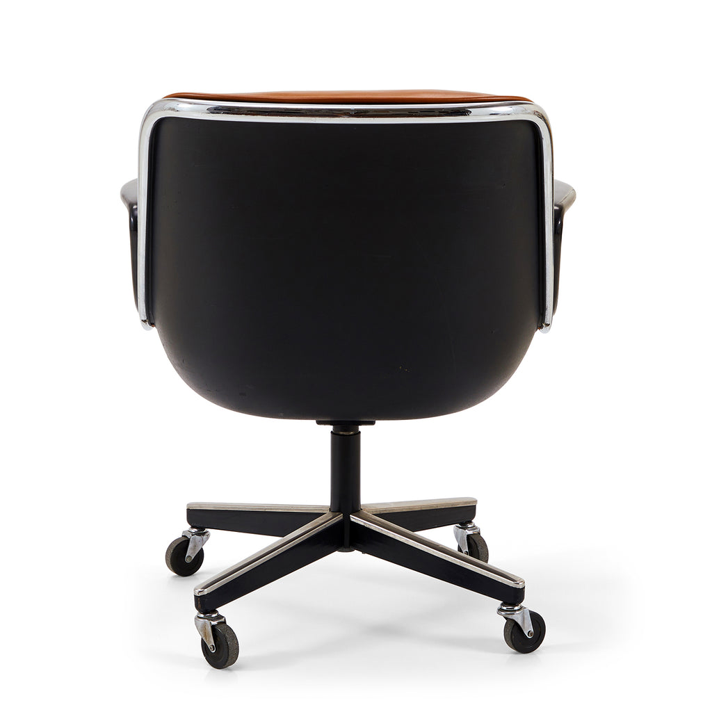 Brown Leather & Black Pollock Executive Office Chair