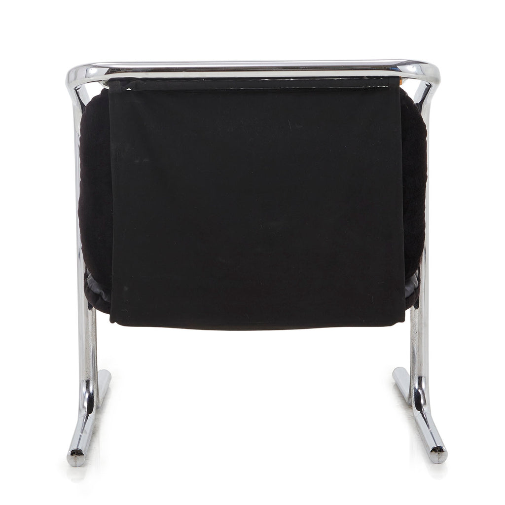 Black & Aluminum Arcadia Leather Lounge Chair