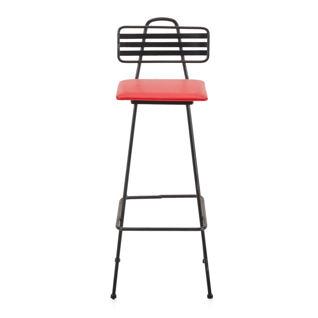 Red and Black Metal Barstool