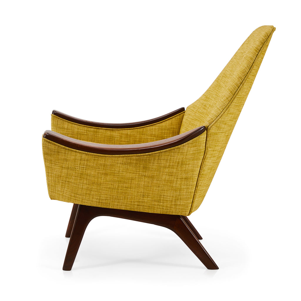 Yellow Mid Century High Back Lounge Chair