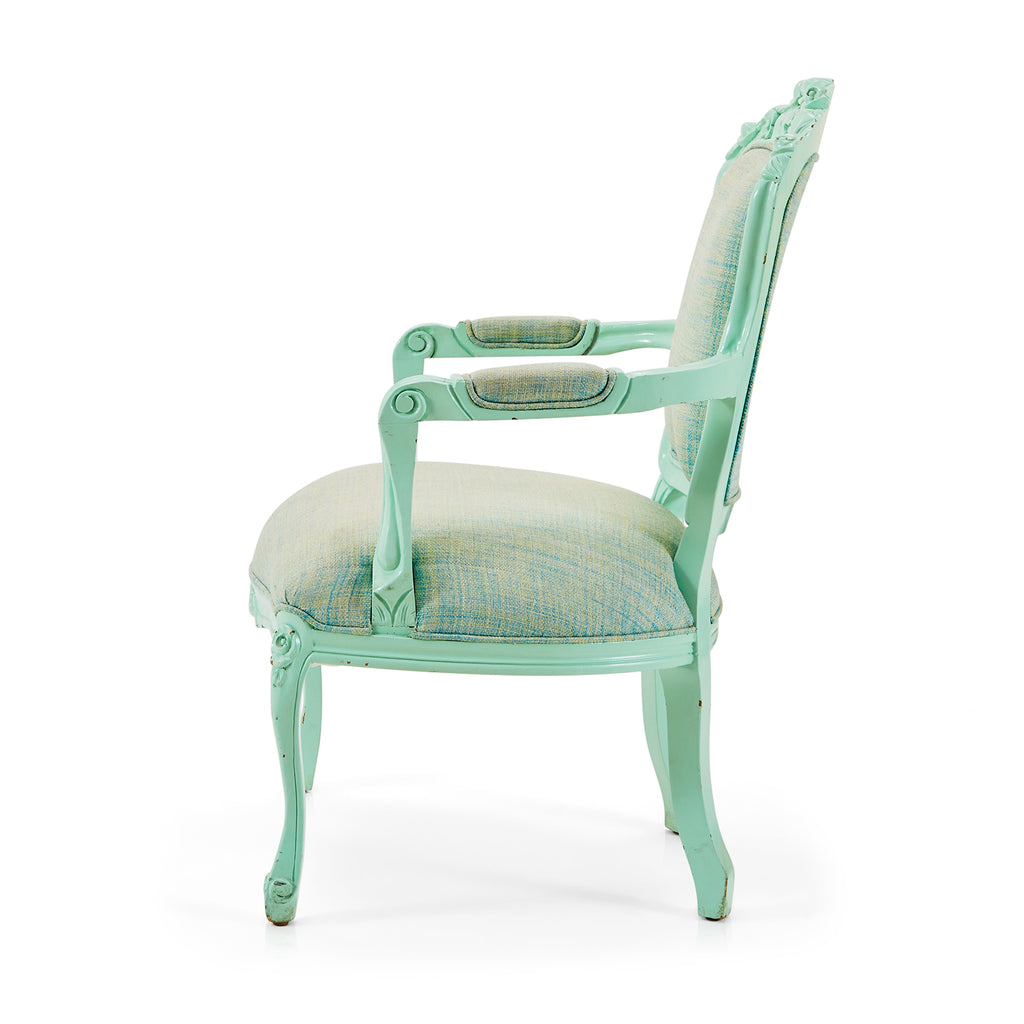 Turquoise Victorian Arm Chair