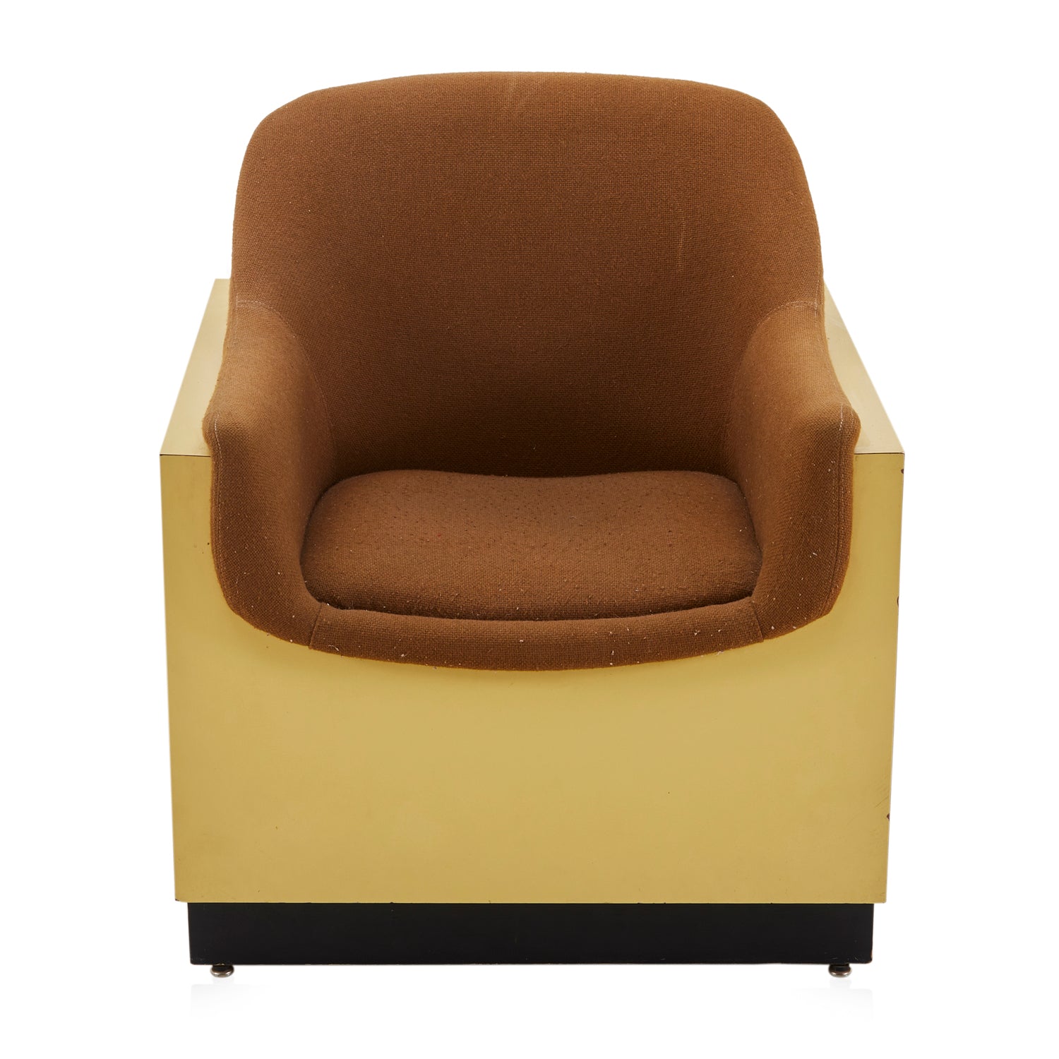 Brown & Yellow Box Modern Lounge Chair - Gil & Roy Props