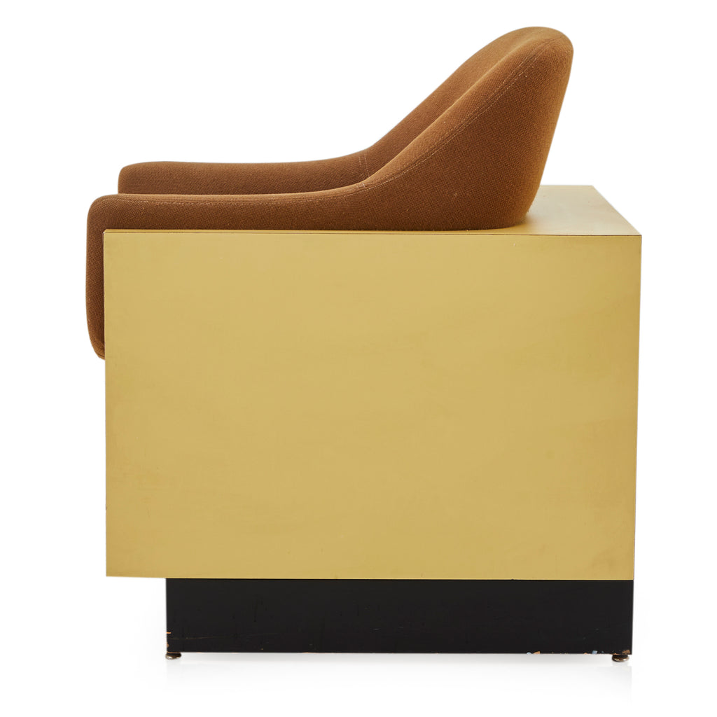 Brown & Yellow Box Modern Lounge Chair