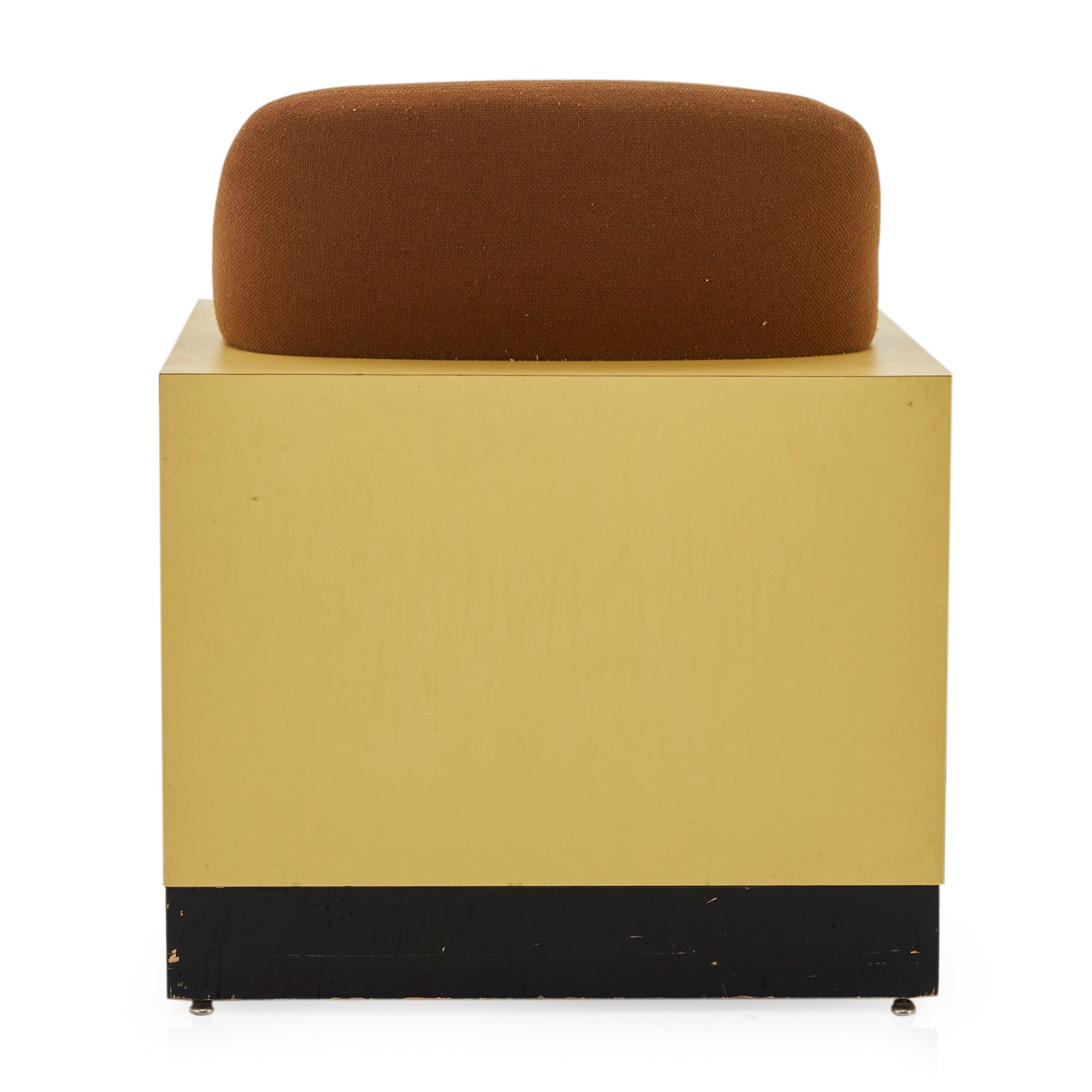 Brown & Yellow Box Modern Lounge Chair - Gil & Roy Props