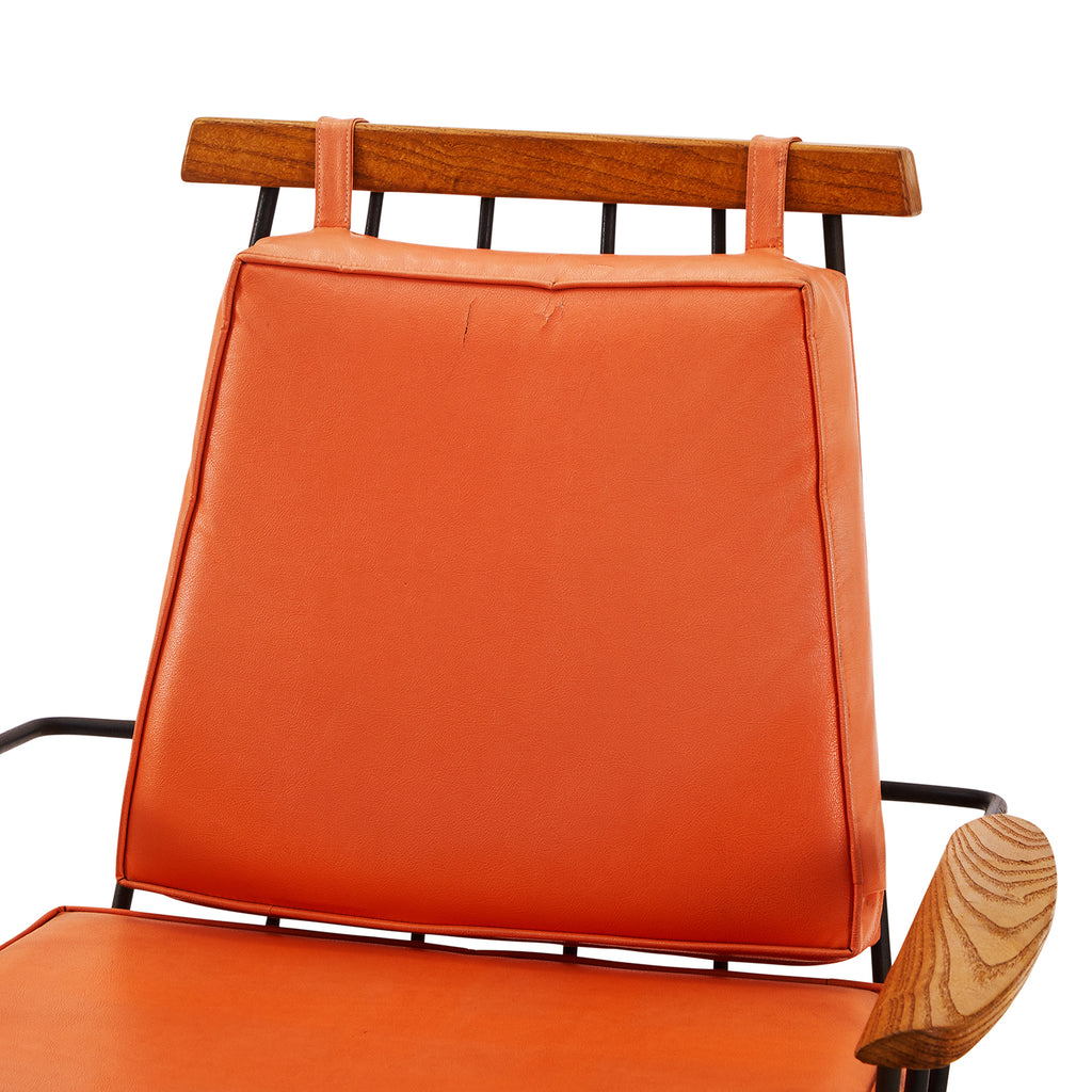Cushioned Wire Armchair - Orange