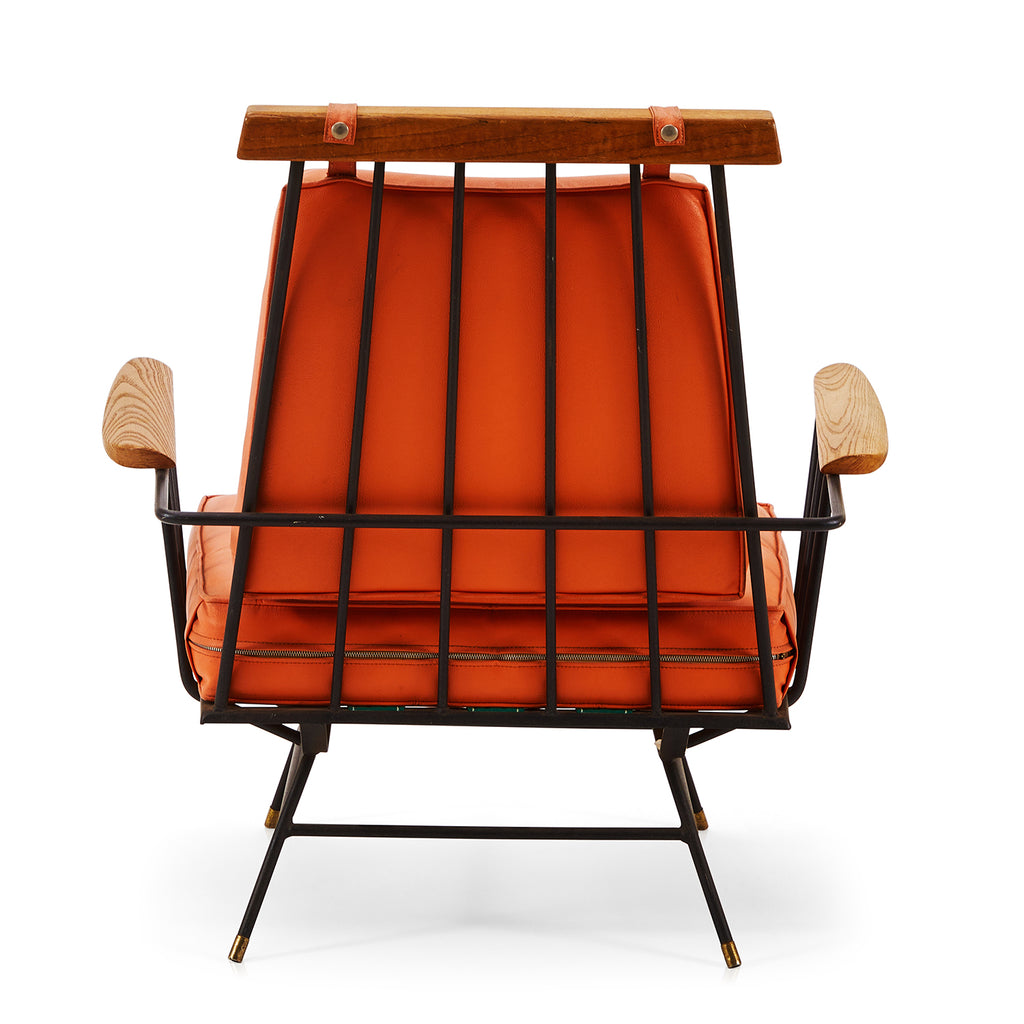 Cushioned Wire Armchair - Orange