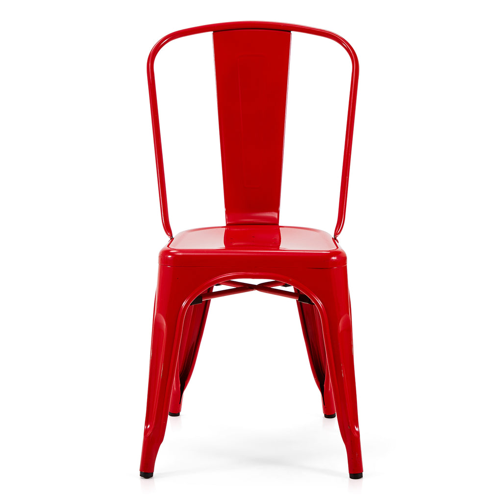 Red Tolix Metal Cafe Chair