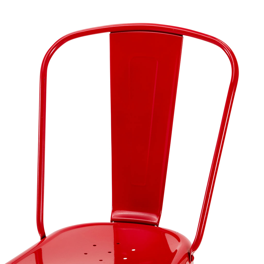 Red Tolix Metal Cafe Chair
