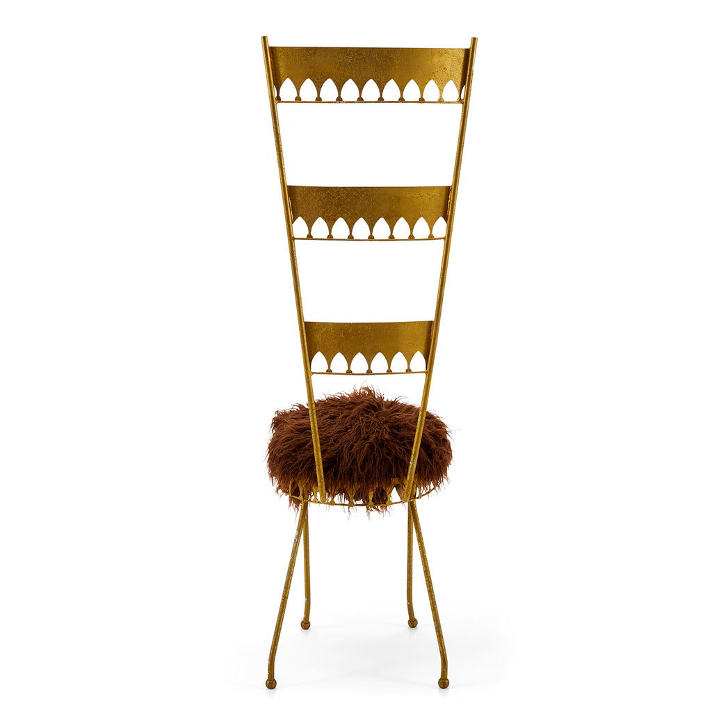 Gold & Brown Ostrich High Back Side Chair