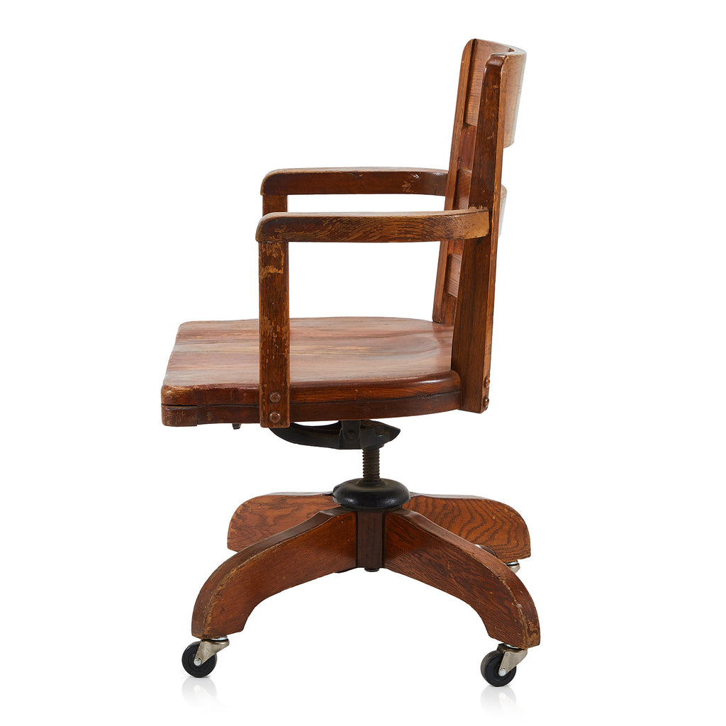 Wood Office Chair on Casters